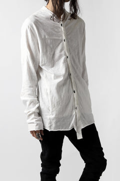 画像をギャラリービューアに読み込む, thomkrom NO COLLAR SHIRT/ JERSEY+WOVEN (OFF WHITE)