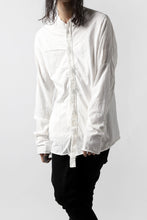 画像をギャラリービューアに読み込む, thomkrom NO COLLAR SHIRT/ JERSEY+WOVEN (OFF WHITE)