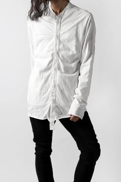 画像をギャラリービューアに読み込む, thomkrom NO COLLAR SHIRT/ JERSEY+WOVEN (OFF WHITE)