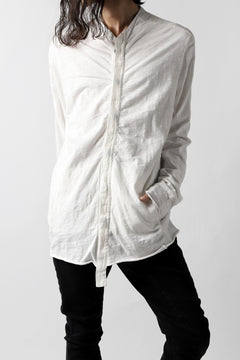 画像をギャラリービューアに読み込む, thomkrom NO COLLAR SHIRT/ JERSEY+WOVEN (OFF WHITE)