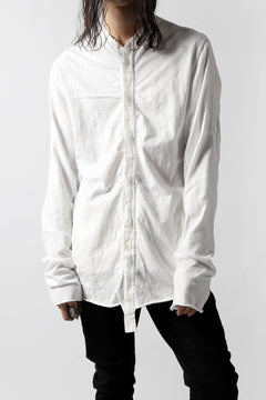 画像をギャラリービューアに読み込む, thomkrom NO COLLAR SHIRT/ JERSEY+WOVEN (OFF WHITE)