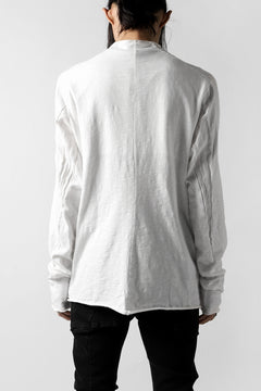 画像をギャラリービューアに読み込む, thomkrom NO COLLAR SHIRT/ JERSEY+WOVEN (OFF WHITE)