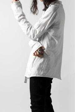 画像をギャラリービューアに読み込む, thomkrom NO COLLAR SHIRT/ JERSEY+WOVEN (OFF WHITE)