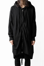 画像をギャラリービューアに読み込む, thomkrom SLAB JERSEY HOODIE ZIP UP PARKA / SLASHED CUT (BLACK)
