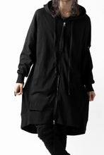 画像をギャラリービューアに読み込む, thomkrom SLAB JERSEY HOODIE ZIP UP PARKA / SLASHED CUT (BLACK)