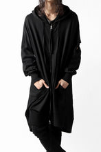 画像をギャラリービューアに読み込む, thomkrom SLAB JERSEY HOODIE ZIP UP PARKA / SLASHED CUT (BLACK)