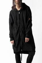 画像をギャラリービューアに読み込む, thomkrom SLAB JERSEY HOODIE ZIP UP PARKA / SLASHED CUT (BLACK)
