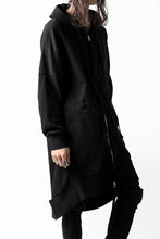 画像をギャラリービューアに読み込む, thomkrom SLAB JERSEY HOODIE ZIP UP PARKA / SLASHED CUT (BLACK)