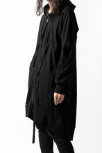 画像をギャラリービューアに読み込む, thomkrom SLAB JERSEY HOODIE ZIP UP PARKA / SLASHED CUT (BLACK)