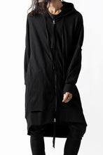 画像をギャラリービューアに読み込む, thomkrom SLAB JERSEY HOODIE ZIP UP PARKA / SLASHED CUT (BLACK)