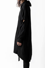 画像をギャラリービューアに読み込む, thomkrom SLAB JERSEY HOODIE ZIP UP PARKA / SLASHED CUT (BLACK)