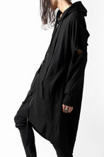 画像をギャラリービューアに読み込む, thomkrom SLAB JERSEY HOODIE ZIP UP PARKA / SLASHED CUT (BLACK)