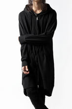 画像をギャラリービューアに読み込む, thomkrom SLAB JERSEY HOODIE ZIP UP PARKA / SLASHED CUT (BLACK)