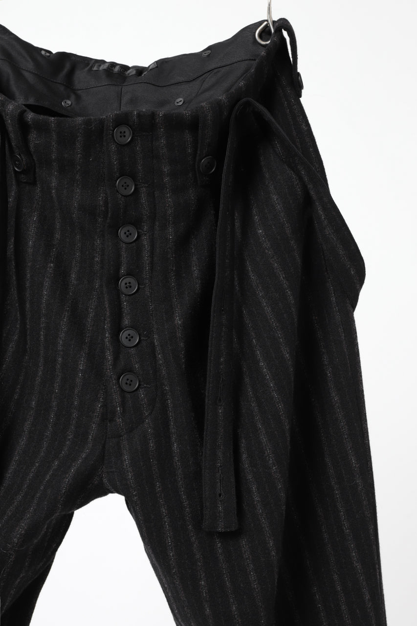 画像をギャラリービューアに読み込む, KLASICA BARREL SUSPENDER TROUSERS / WOOL FLANNEL (VINTAGE STRIPE)
