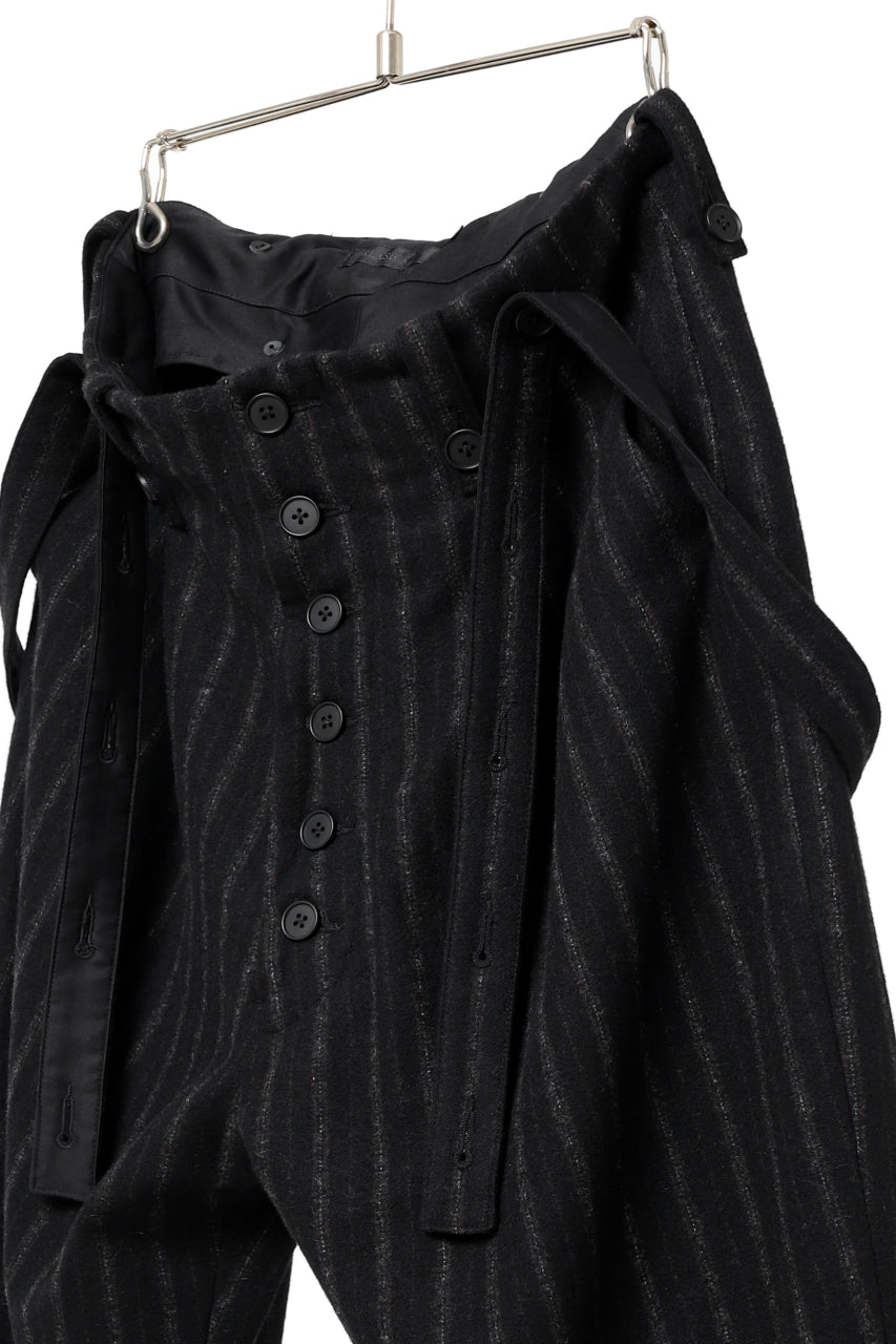 画像をギャラリービューアに読み込む, KLASICA BARREL SUSPENDER TROUSERS / WOOL FLANNEL (VINTAGE STRIPE)