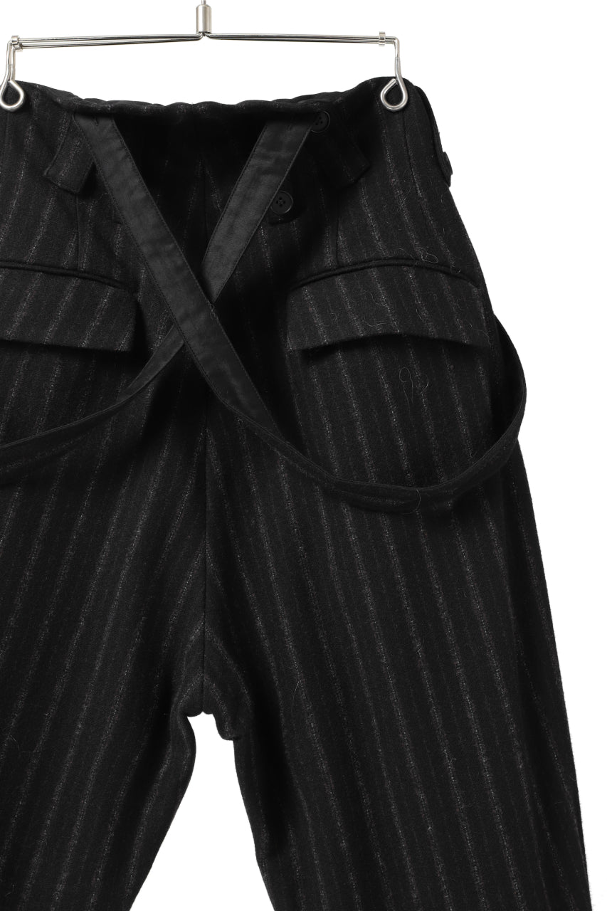 画像をギャラリービューアに読み込む, KLASICA BARREL SUSPENDER TROUSERS / WOOL FLANNEL (VINTAGE STRIPE)