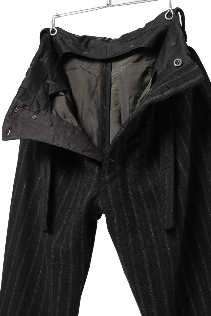 画像をギャラリービューアに読み込む, KLASICA BARREL SUSPENDER TROUSERS / WOOL FLANNEL (VINTAGE STRIPE)