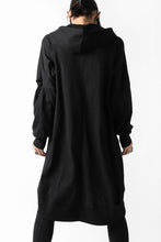 画像をギャラリービューアに読み込む, thomkrom SLAB JERSEY HOODIE ZIP UP PARKA / SLASHED CUT (BLACK)