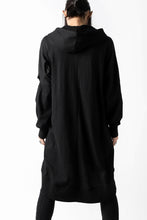 画像をギャラリービューアに読み込む, thomkrom SLAB JERSEY HOODIE ZIP UP PARKA / SLASHED CUT (BLACK)