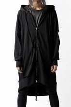 画像をギャラリービューアに読み込む, thomkrom SLAB JERSEY HOODIE ZIP UP PARKA / SLASHED CUT (BLACK)