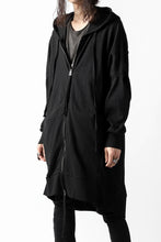 画像をギャラリービューアに読み込む, thomkrom SLAB JERSEY HOODIE ZIP UP PARKA / SLASHED CUT (BLACK)