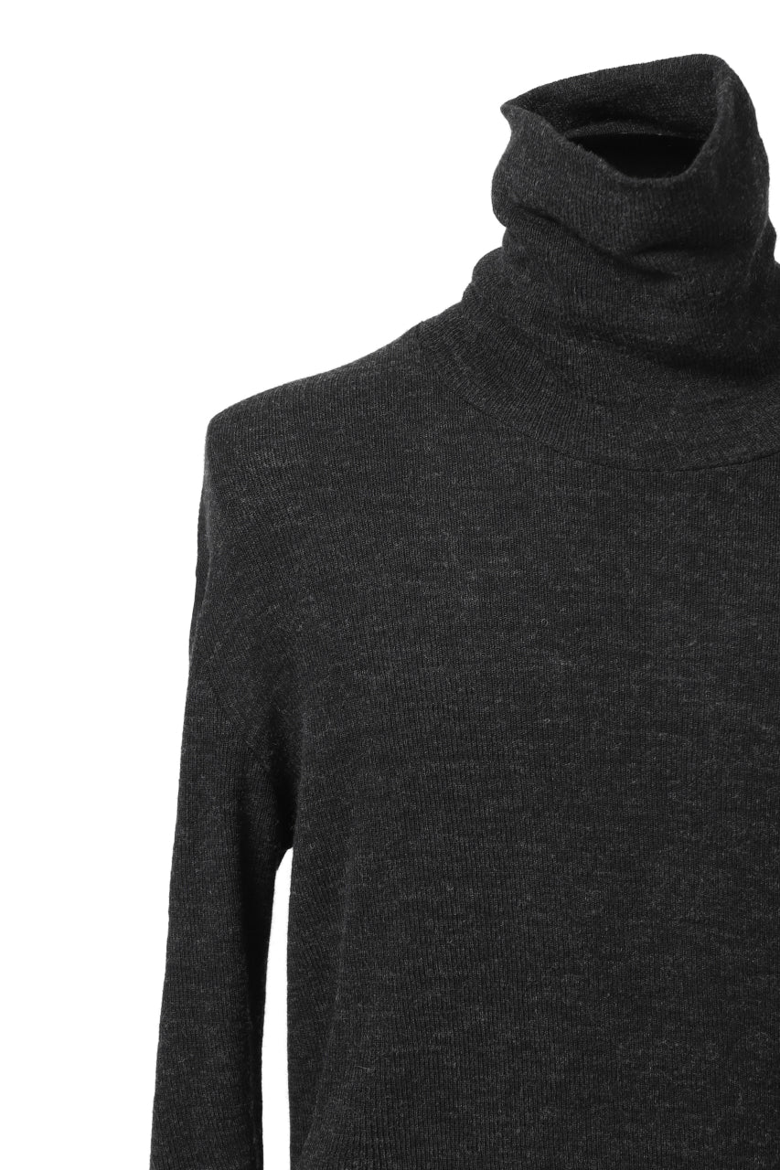 画像をギャラリービューアに読み込む, KLASICA SMOKE TURTLE NECK KNIT SWEATER / WEANER WOOL RIB (SHADOW)