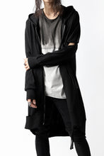 画像をギャラリービューアに読み込む, thomkrom SLAB JERSEY HOODIE ZIP UP PARKA / SLASHED CUT (BLACK)