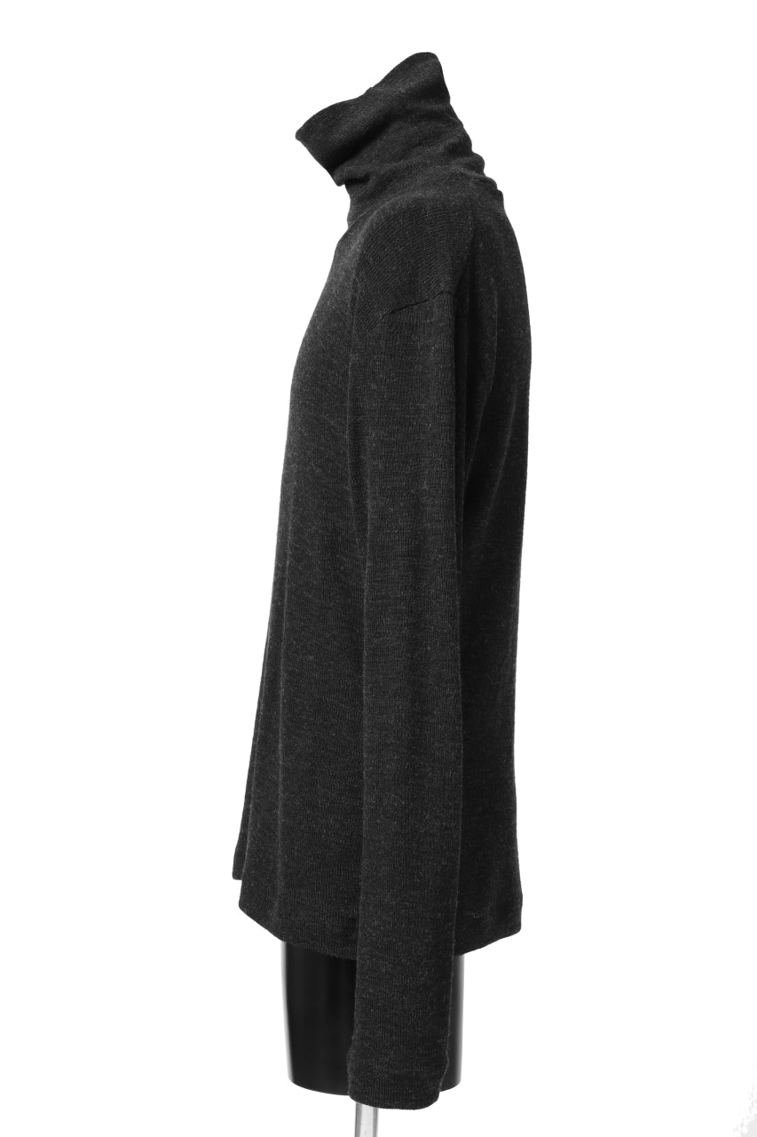 画像をギャラリービューアに読み込む, KLASICA SMOKE TURTLE NECK KNIT SWEATER / WEANER WOOL RIB (SHADOW)