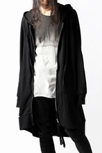 画像をギャラリービューアに読み込む, thomkrom SLAB JERSEY HOODIE ZIP UP PARKA / SLASHED CUT (BLACK)
