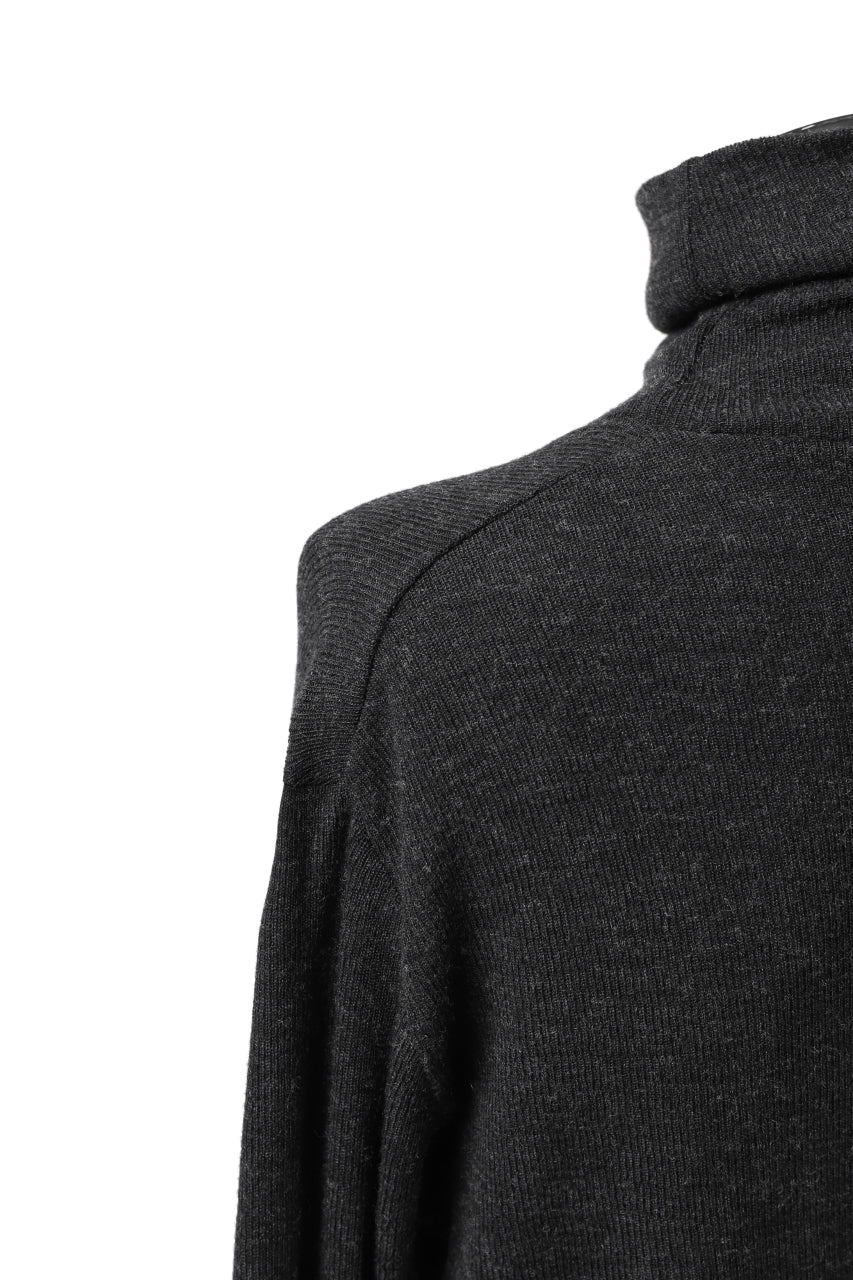 画像をギャラリービューアに読み込む, KLASICA SMOKE TURTLE NECK KNIT SWEATER / WEANER WOOL RIB (SHADOW)