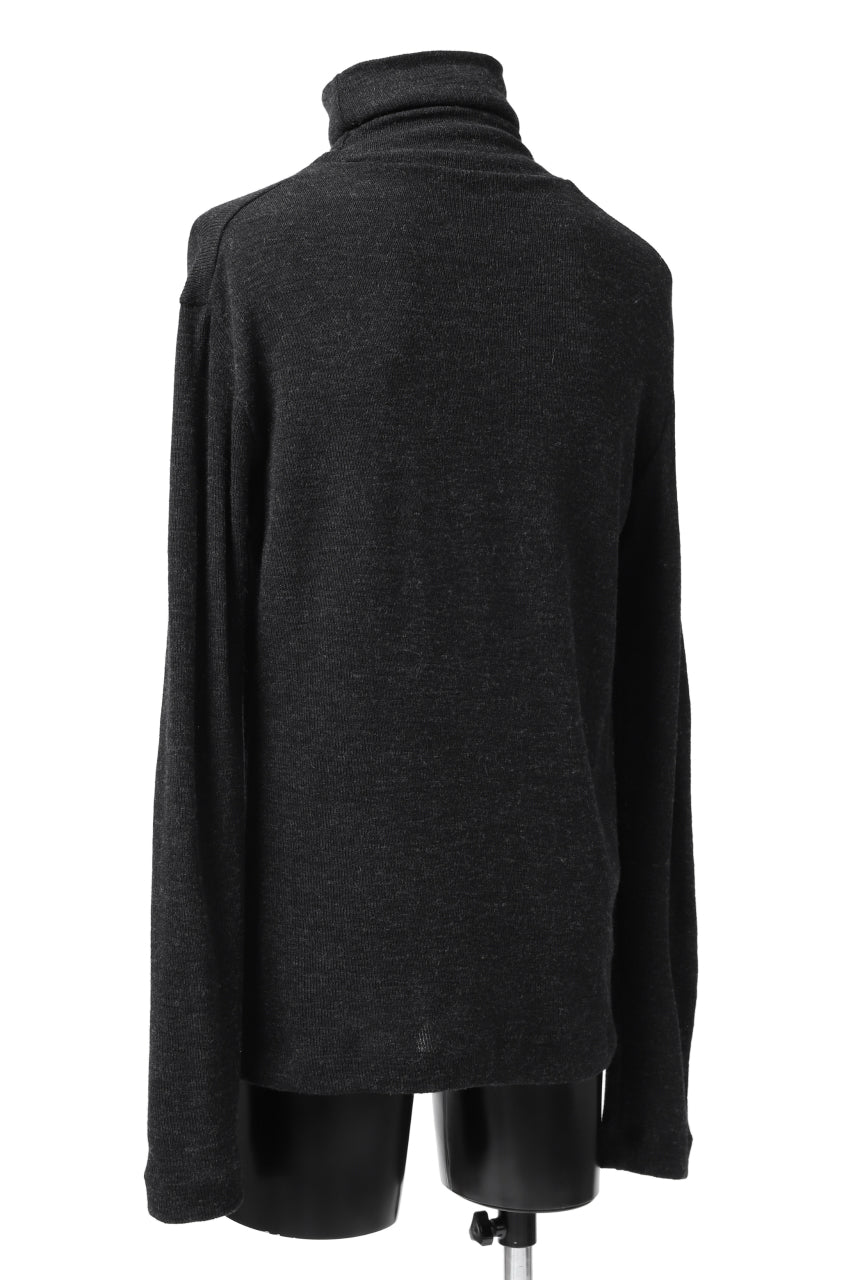 画像をギャラリービューアに読み込む, KLASICA SMOKE TURTLE NECK KNIT SWEATER / WEANER WOOL RIB (SHADOW)