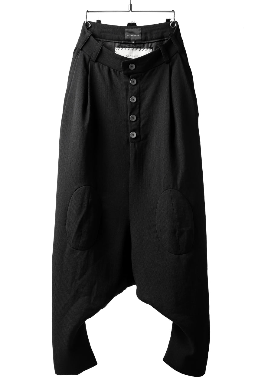画像をギャラリービューアに読み込む, SOSNOVSKA exclusive KNEE ELLIPSED PANTS (BLACK)