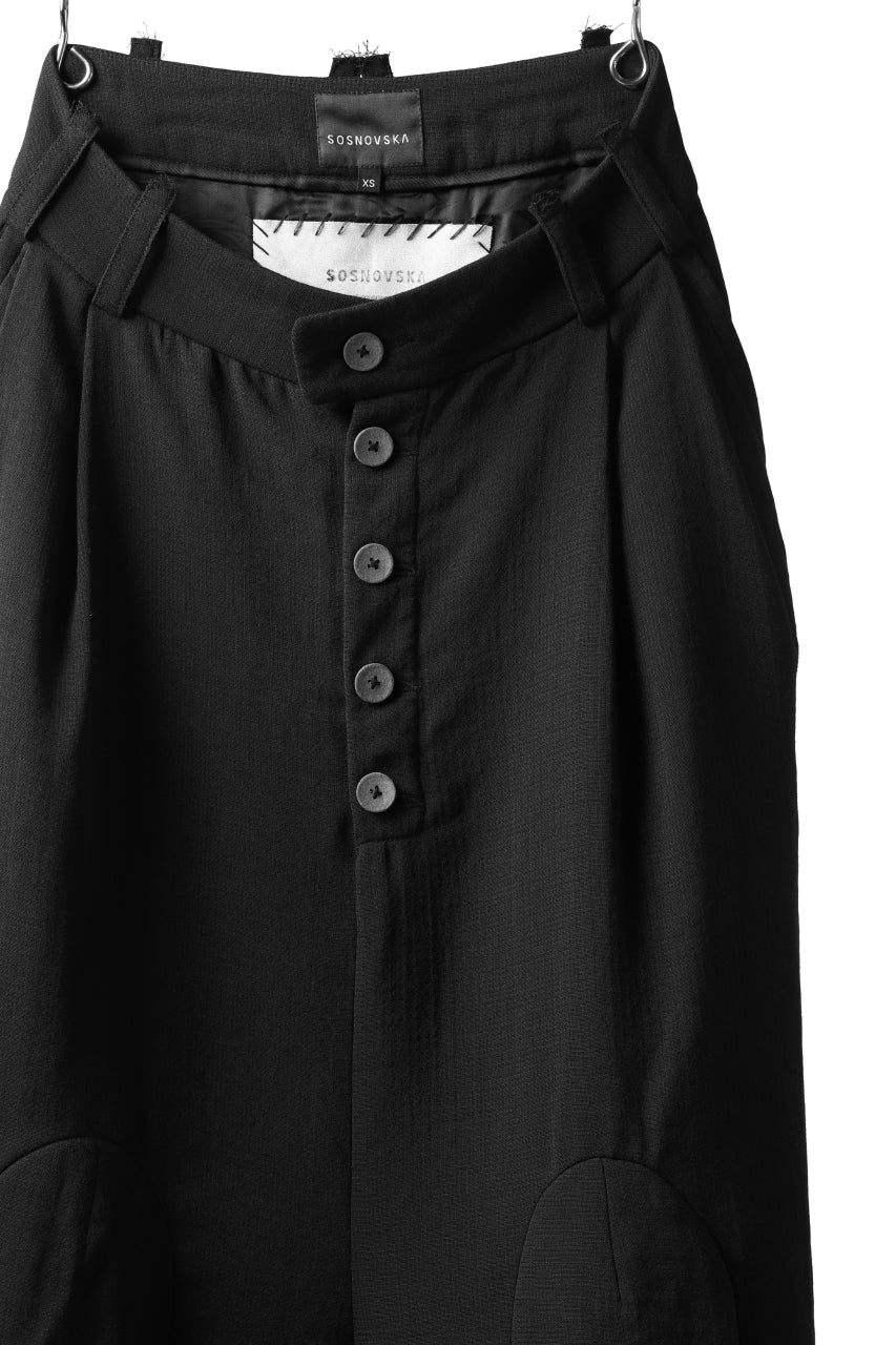 画像をギャラリービューアに読み込む, SOSNOVSKA exclusive KNEE ELLIPSED PANTS (BLACK)