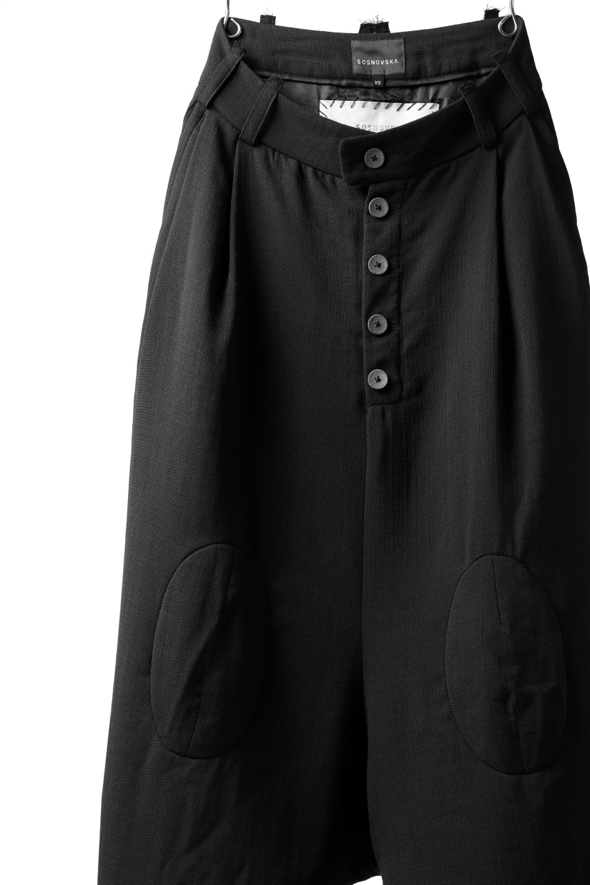 画像をギャラリービューアに読み込む, SOSNOVSKA exclusive KNEE ELLIPSED PANTS (BLACK)