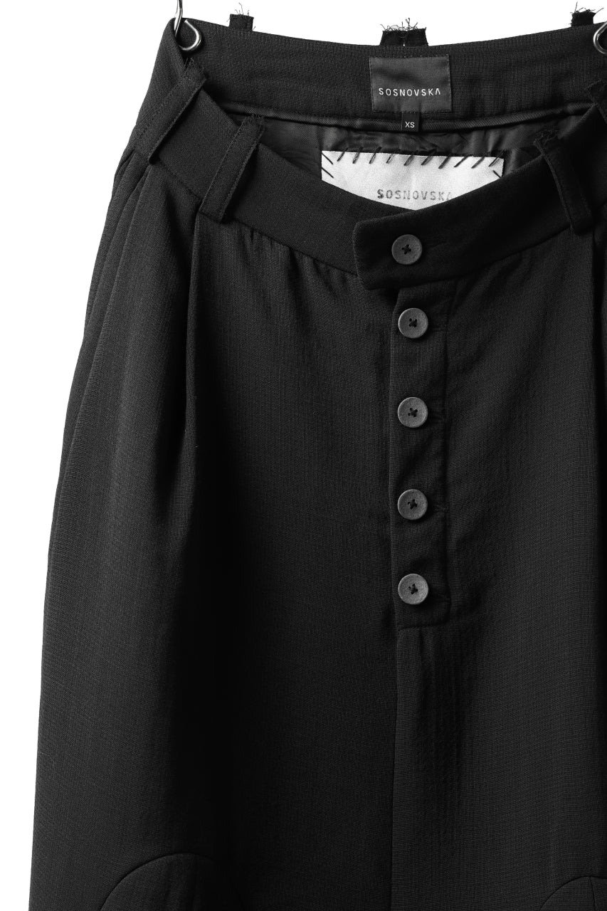 画像をギャラリービューアに読み込む, SOSNOVSKA exclusive KNEE ELLIPSED PANTS (BLACK)