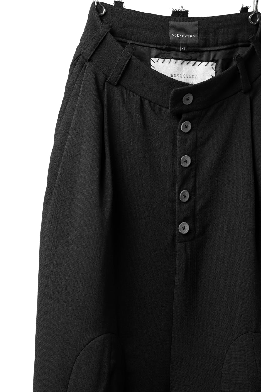 画像をギャラリービューアに読み込む, SOSNOVSKA exclusive KNEE ELLIPSED PANTS (BLACK)