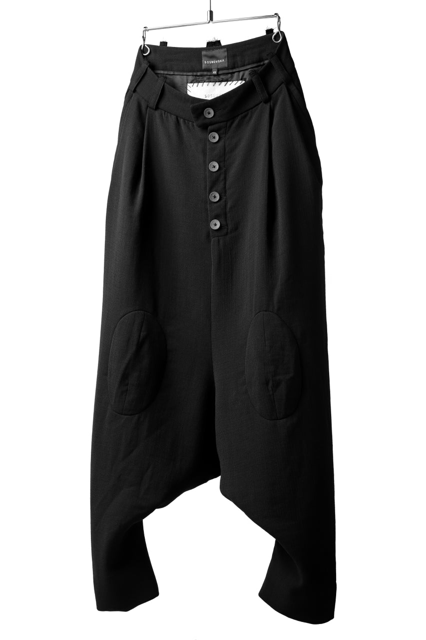 画像をギャラリービューアに読み込む, SOSNOVSKA exclusive KNEE ELLIPSED PANTS (BLACK)