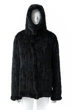 Load image into Gallery viewer, ISAMU KATAYAMA BACKLASH HOODIE KNIT BLOUSON / RABIT FUR (BLACK)