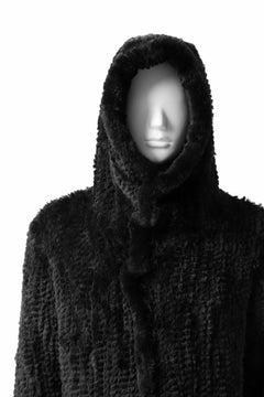Load image into Gallery viewer, ISAMU KATAYAMA BACKLASH HOODIE KNIT BLOUSON / RABIT FUR (BLACK)