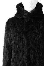 Load image into Gallery viewer, ISAMU KATAYAMA BACKLASH HOODIE KNIT BLOUSON / RABIT FUR (BLACK)