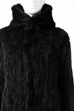 Load image into Gallery viewer, ISAMU KATAYAMA BACKLASH HOODIE KNIT BLOUSON / RABIT FUR (BLACK)