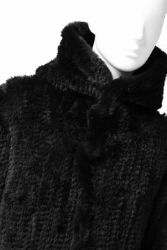 Load image into Gallery viewer, ISAMU KATAYAMA BACKLASH HOODIE KNIT BLOUSON / RABIT FUR (BLACK)