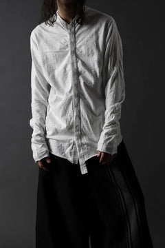 画像をギャラリービューアに読み込む, thomkrom NO COLLAR SHIRT/ JERSEY+WOVEN (OFF WHITE)