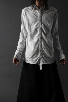 画像をギャラリービューアに読み込む, thomkrom NO COLLAR SHIRT/ JERSEY+WOVEN (OFF WHITE)