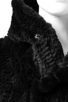 Load image into Gallery viewer, ISAMU KATAYAMA BACKLASH HOODIE KNIT BLOUSON / RABIT FUR (BLACK)
