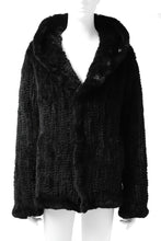 Load image into Gallery viewer, ISAMU KATAYAMA BACKLASH HOODIE KNIT BLOUSON / RABIT FUR (BLACK)