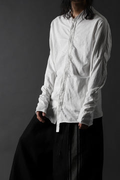 画像をギャラリービューアに読み込む, thomkrom NO COLLAR SHIRT/ JERSEY+WOVEN (OFF WHITE)