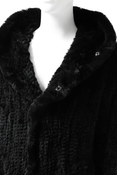 Load image into Gallery viewer, ISAMU KATAYAMA BACKLASH HOODIE KNIT BLOUSON / RABIT FUR (BLACK)