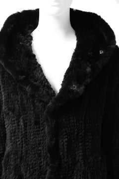 Load image into Gallery viewer, ISAMU KATAYAMA BACKLASH HOODIE KNIT BLOUSON / RABIT FUR (BLACK)