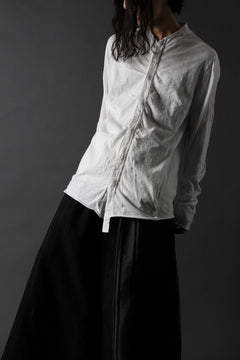 画像をギャラリービューアに読み込む, thomkrom NO COLLAR SHIRT/ JERSEY+WOVEN (OFF WHITE)